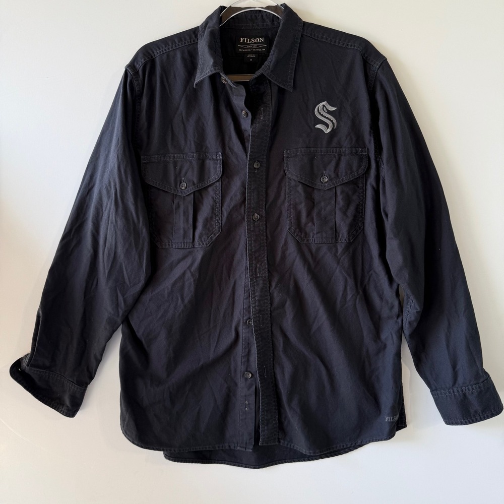 Seattle Kraken CC Filson Guide Shirt Mens button Up Size M. Black $140